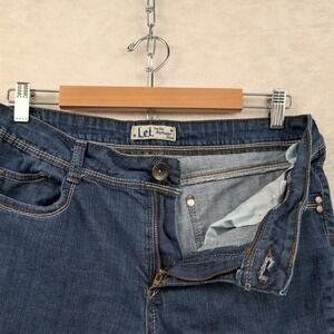VTG L.E.I. Jeans Women's 34x28 Blue Sophia Hiphugger Flare Low Rise Stretch Y2K